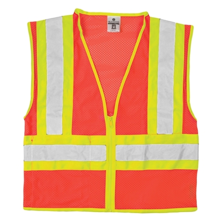 KISHIGO S, Orange, Class 2, Contrasting Mesh Vest 1055-S